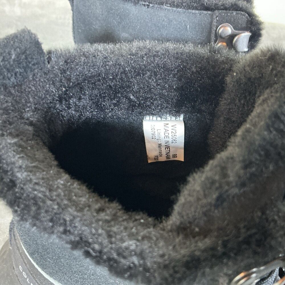 Cole Haan 8 B Women’s Winter Black Leather Boots Hiking Fur Lined Zero Grand 360